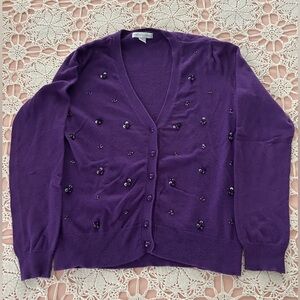 New York & Company Rich Purple Cardigan size S